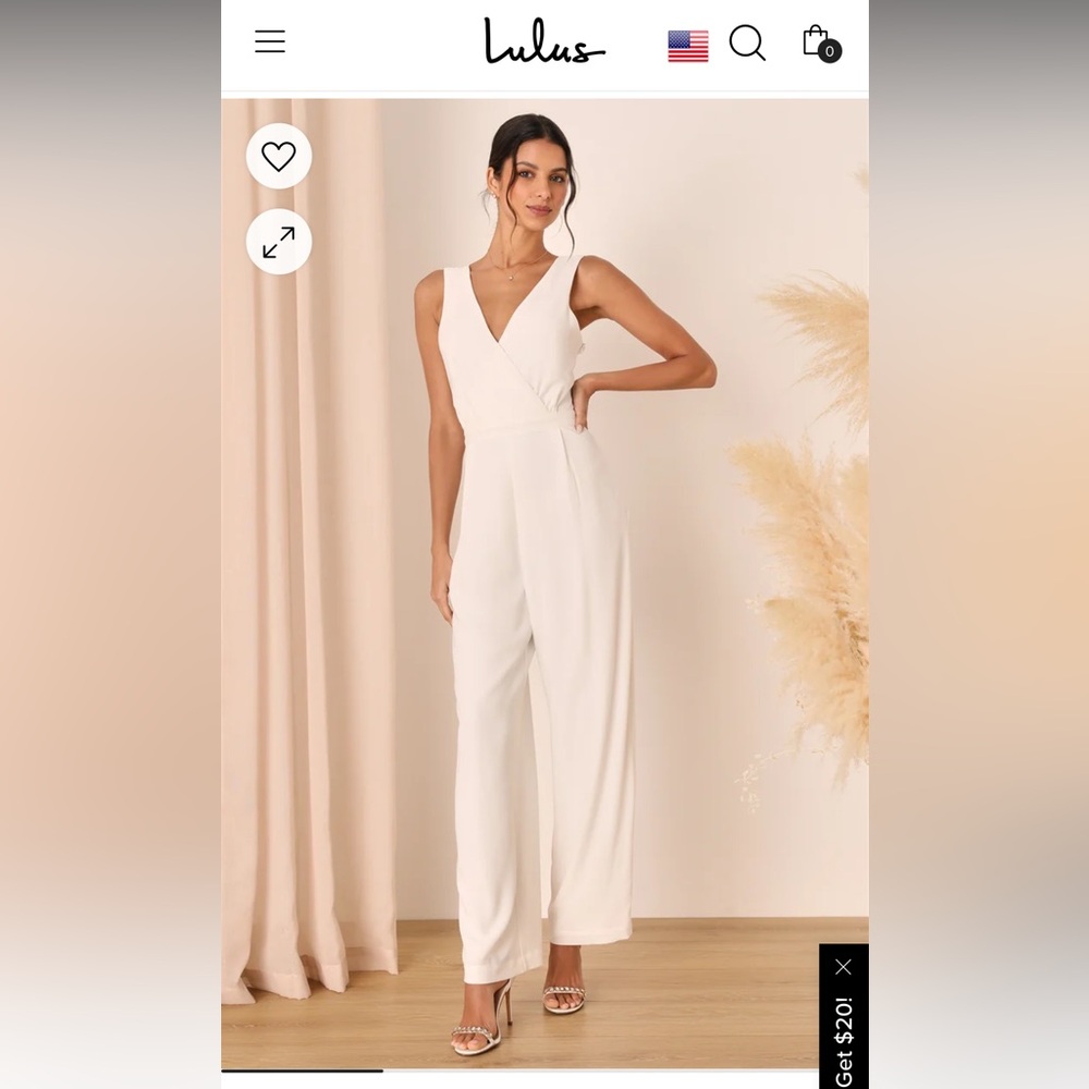 Lulus Kiska Wide Leg White Jumpsuit